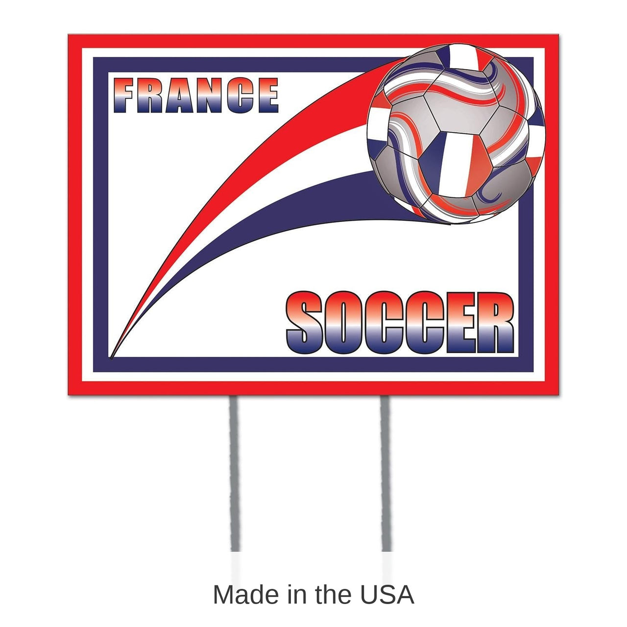 6 Pack Bulk Soccer Party Plastic Yard Sign - France