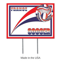 6 Pack Bulk Soccer Party Plastic Yard Sign - France