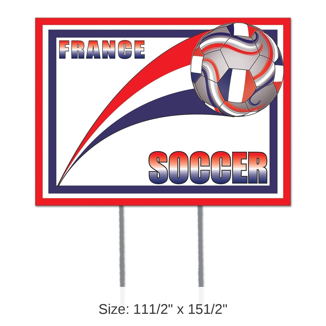 6 Pack Bulk Soccer Party Plastic Yard Sign - France