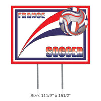 6 Pack Bulk Soccer Party Plastic Yard Sign - France