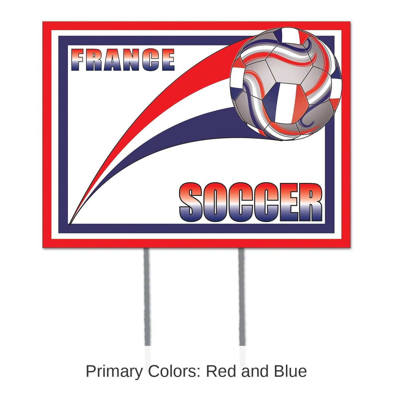 6 Pack Bulk Soccer Party Plastic Yard Sign - France