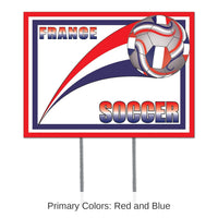 6 Pack Bulk Soccer Party Plastic Yard Sign - France