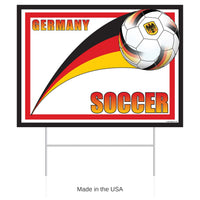 6 Pack Bulk Germany Soccer Yard Sign All-Weather with Metal H-Stake