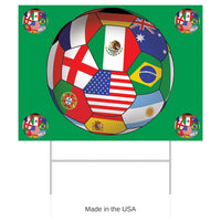 6 Pack Bulk Soccer Ball Yard Sign International Theme