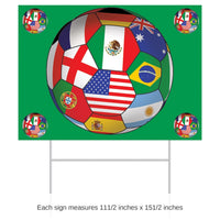 6 Pack Bulk Soccer Ball Yard Sign International Theme