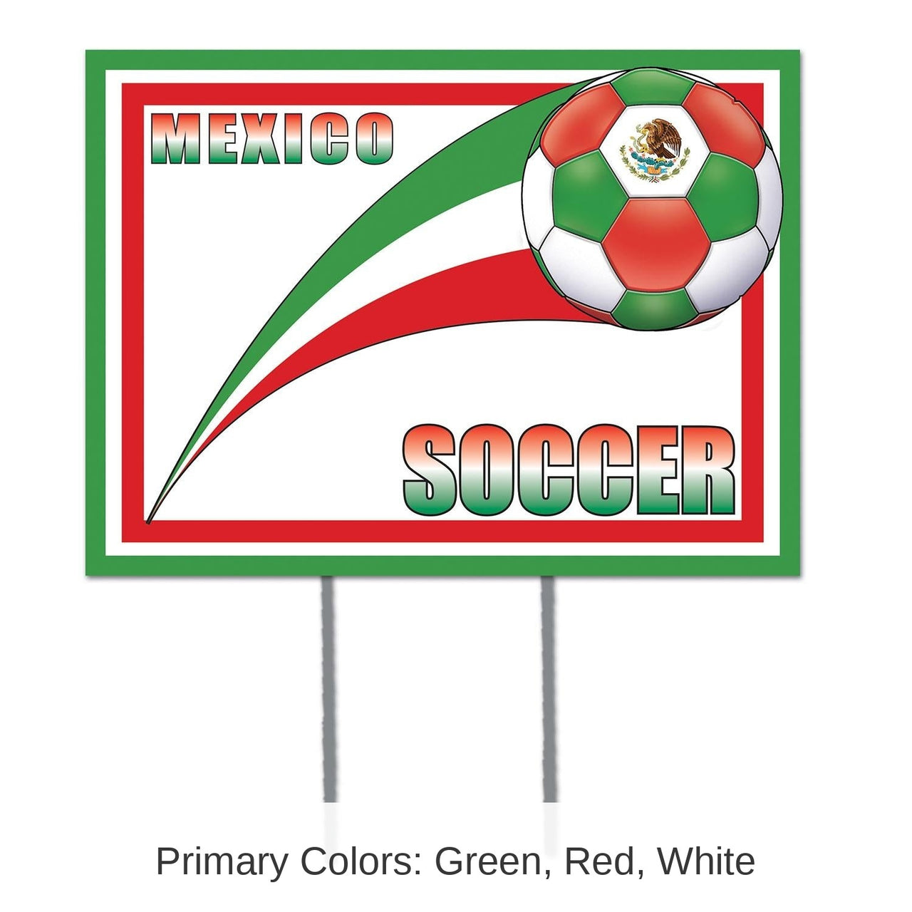 6 Pack Bulk Soccer Party Plastic Yard Sign - Mexico