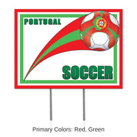 6 Pack Bulk Soccer Party Plastic Yard Sign - Portugal