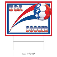 6 Pack Bulk USA Plastic Yard Sign Soccer & Sports Theme