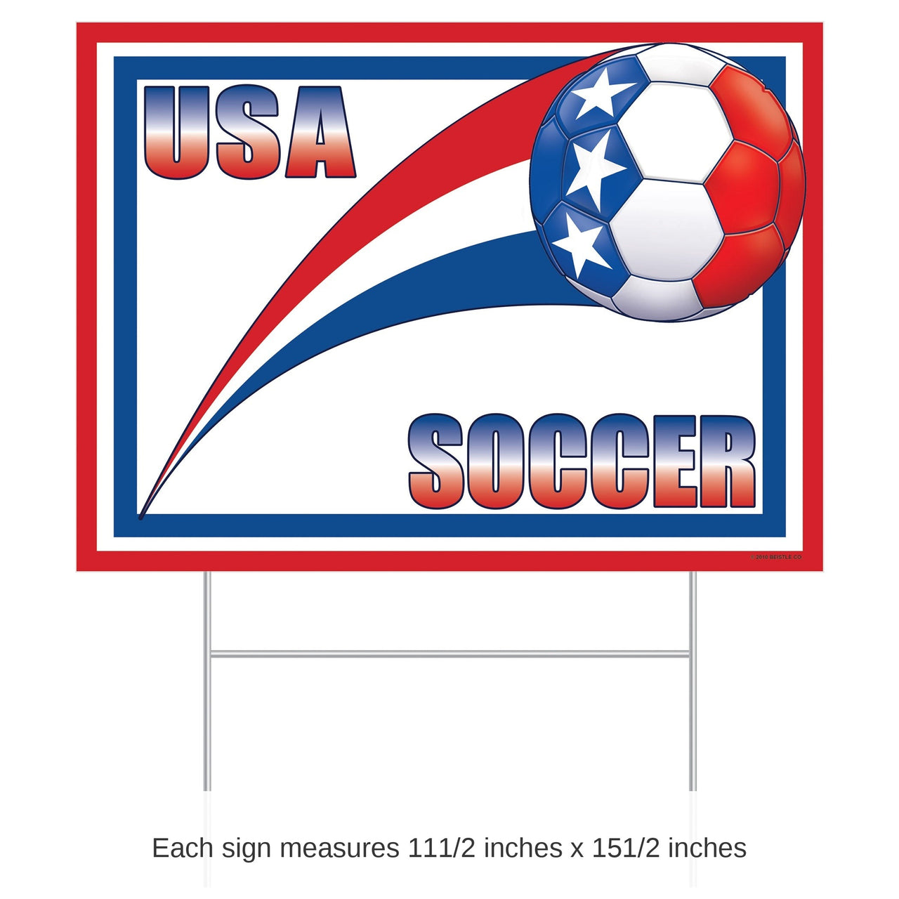 6 Pack Bulk USA Plastic Yard Sign Soccer & Sports Theme