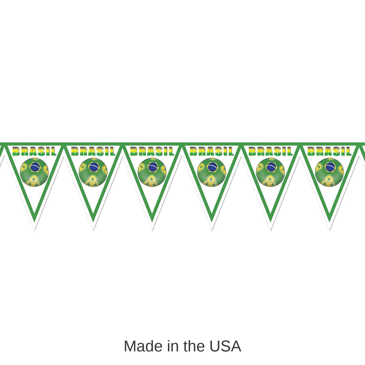 6 Pack Bulk Soccer Party Pennant Banner - Brasil