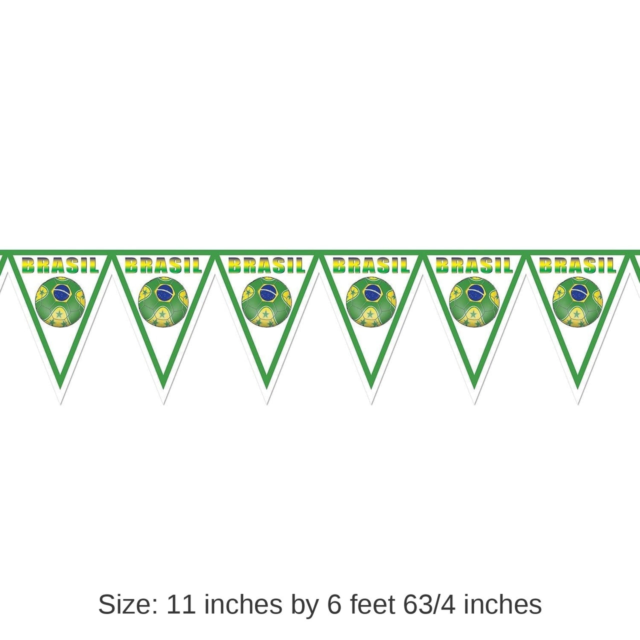 6 Pack Bulk Soccer Party Pennant Banner - Brasil