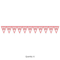 6 Pack Bulk Canada Pennant Banner All-Weather Sports Flag Garland
