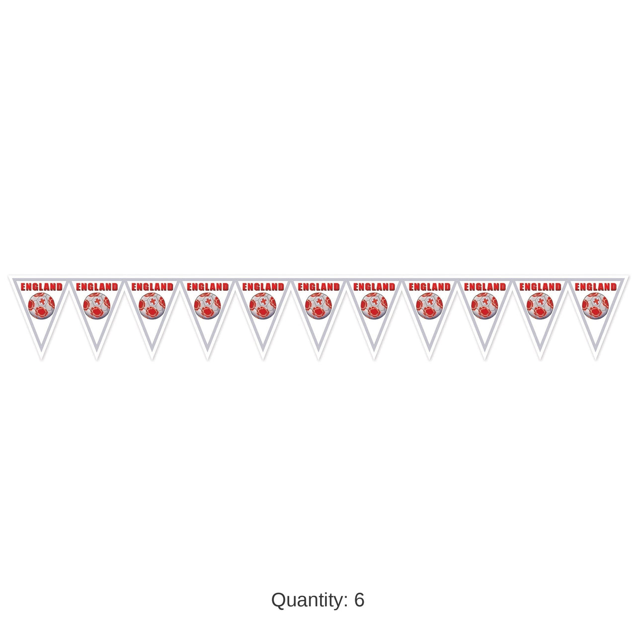6 Pack Bulk England Soccer Pennant Banner All-Weather Design