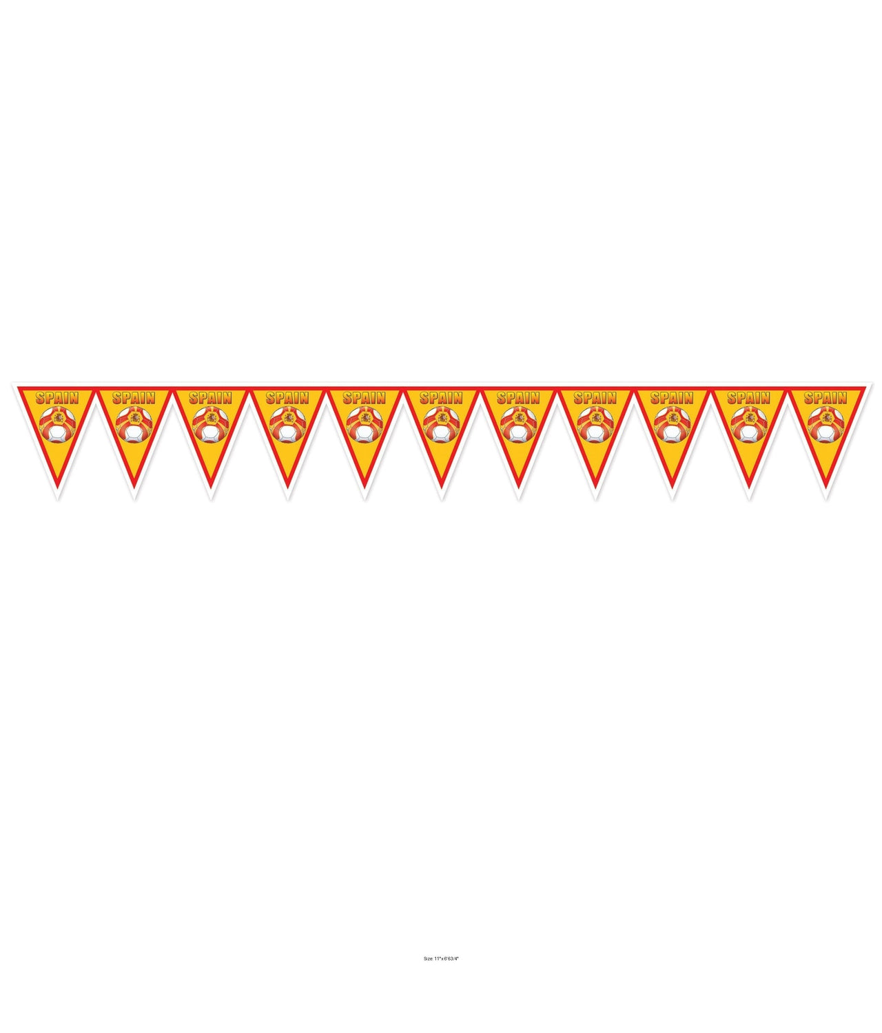 6 Pack Bulk Spain Pennant Banner All-Weather Soccer & Sports Decor