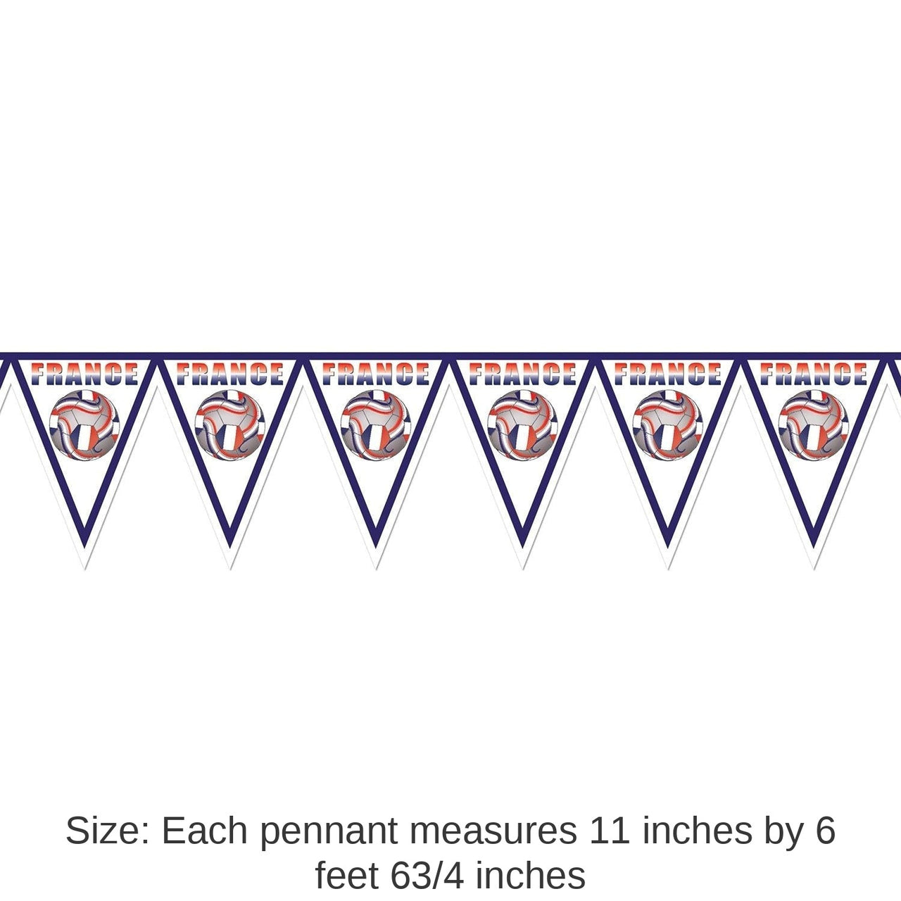 6 Pack Bulk Soccer Party Pennant Banner - France