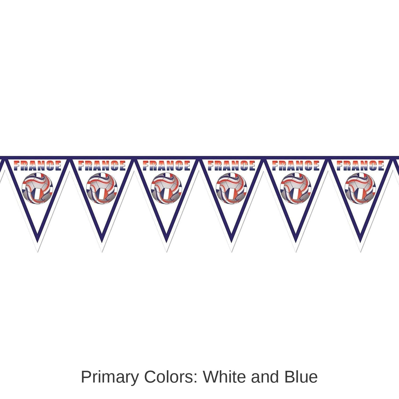 6 Pack Bulk Soccer Party Pennant Banner - France