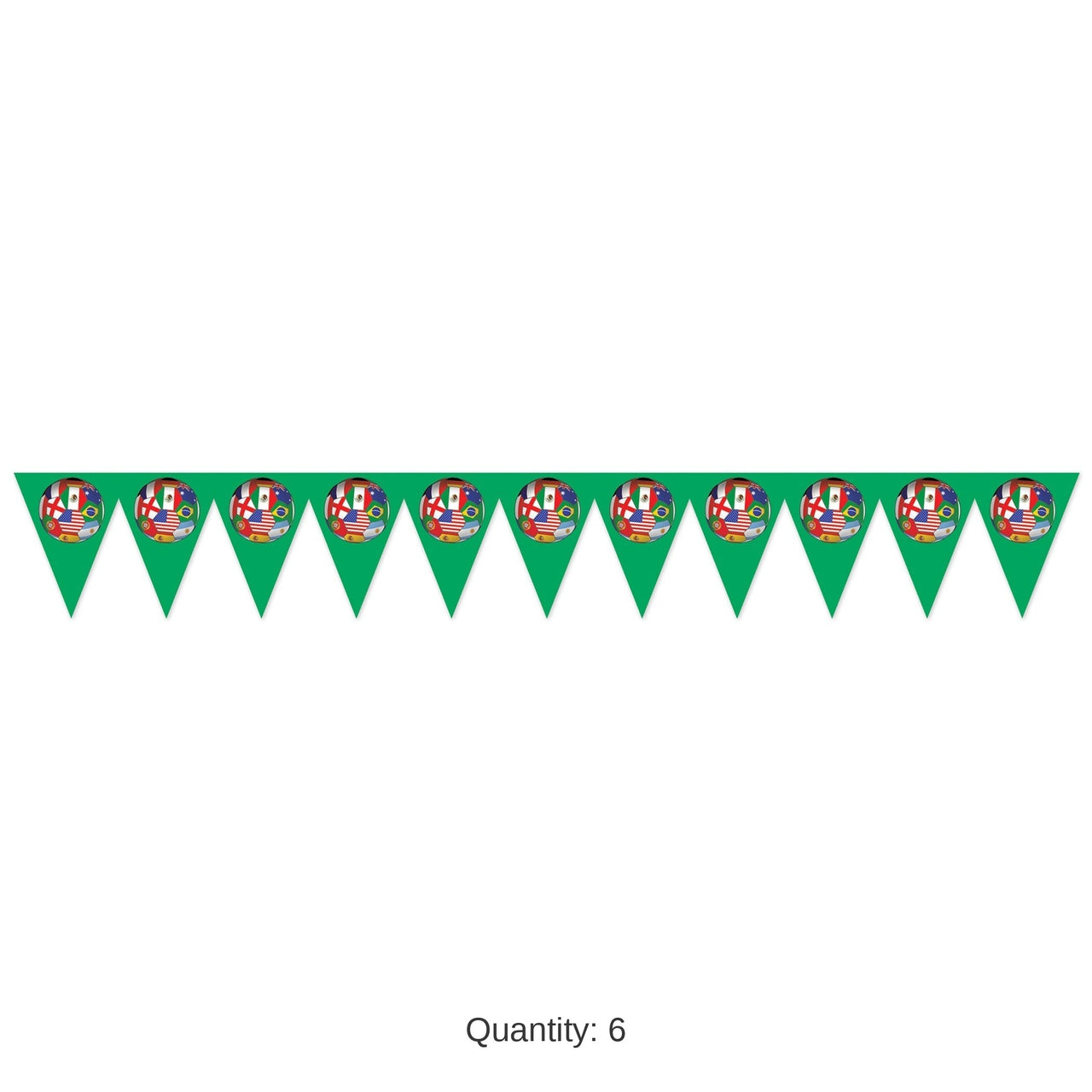 6 Pack Bulk International Pennant Banner All-Weather Sports Decor
