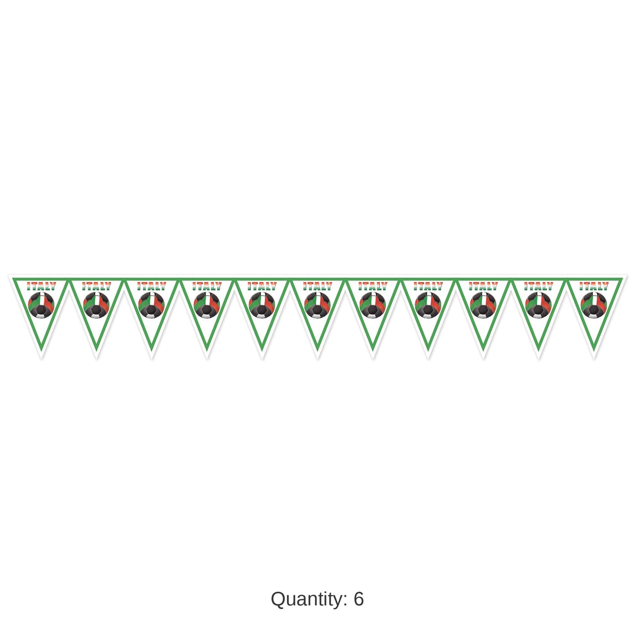 6 Pack Bulk Italy Pennant Banner All-Weather Soccer & Sports Decor
