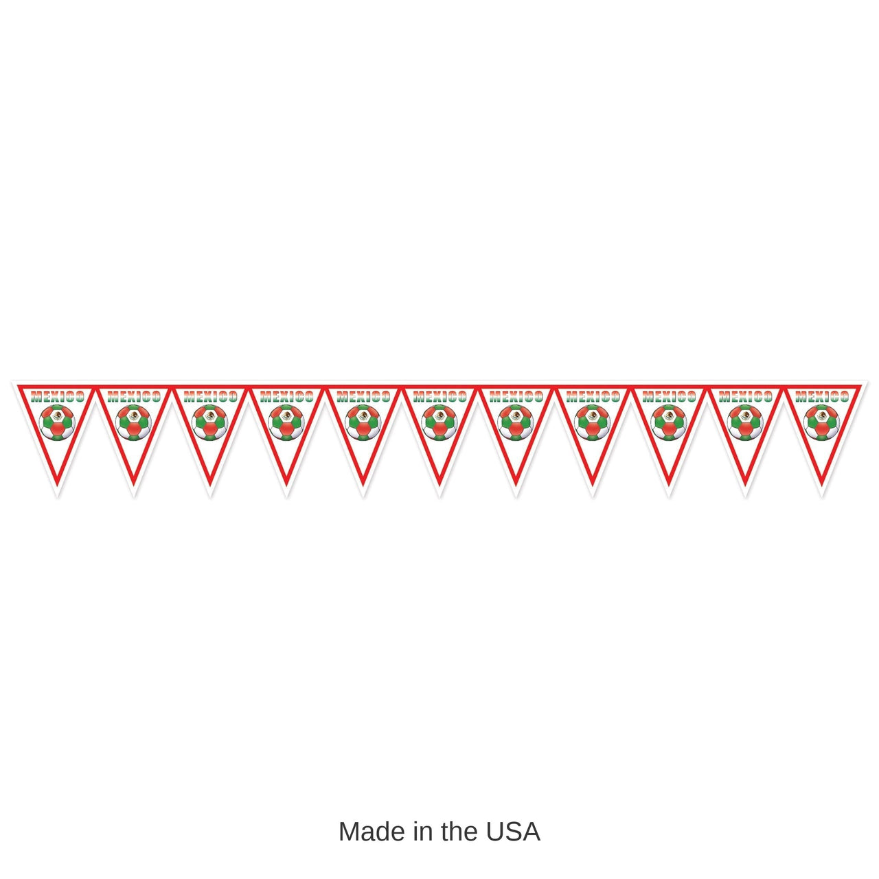 6 Pack Bulk Mexico Pennant Banner All-Weather Soccer & Sports Decor