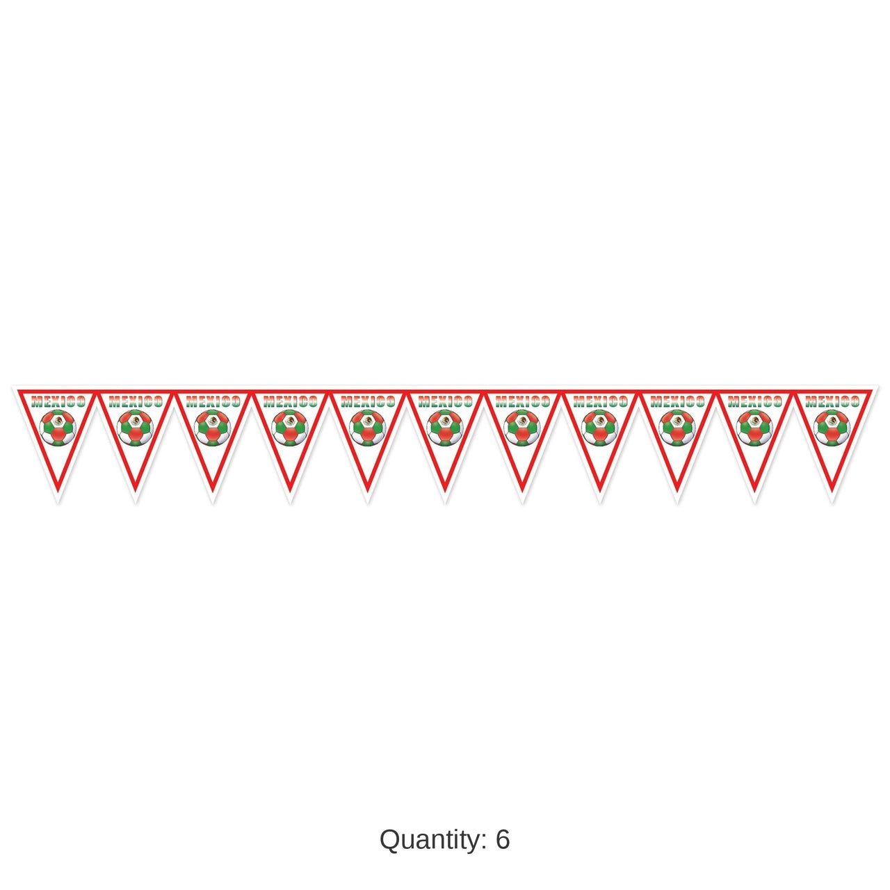 6 Pack Bulk Mexico Pennant Banner All-Weather Soccer & Sports Decor