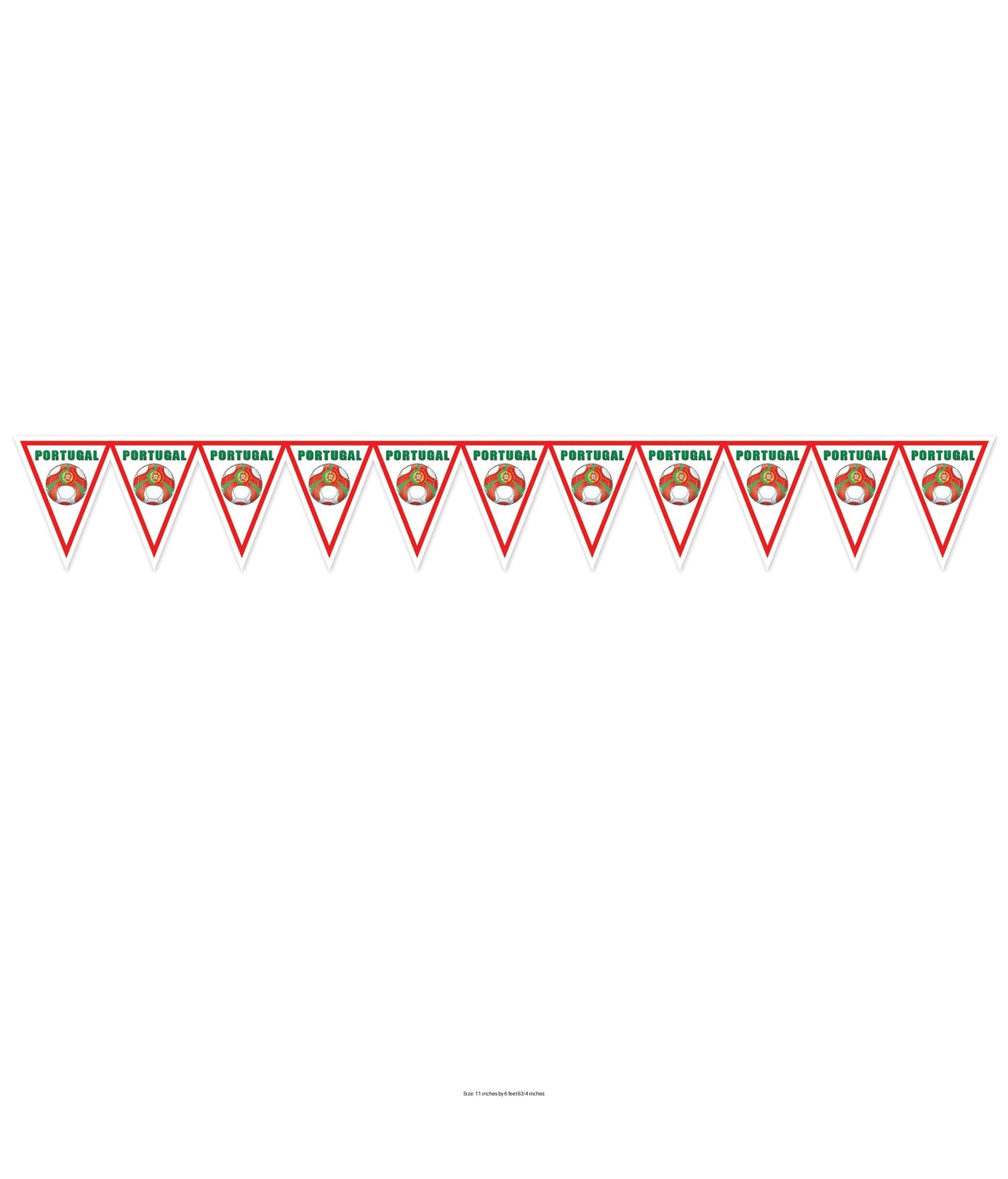 6 Pack Bulk Portugal Pennant Banner All-Weather Soccer & Sports Decor