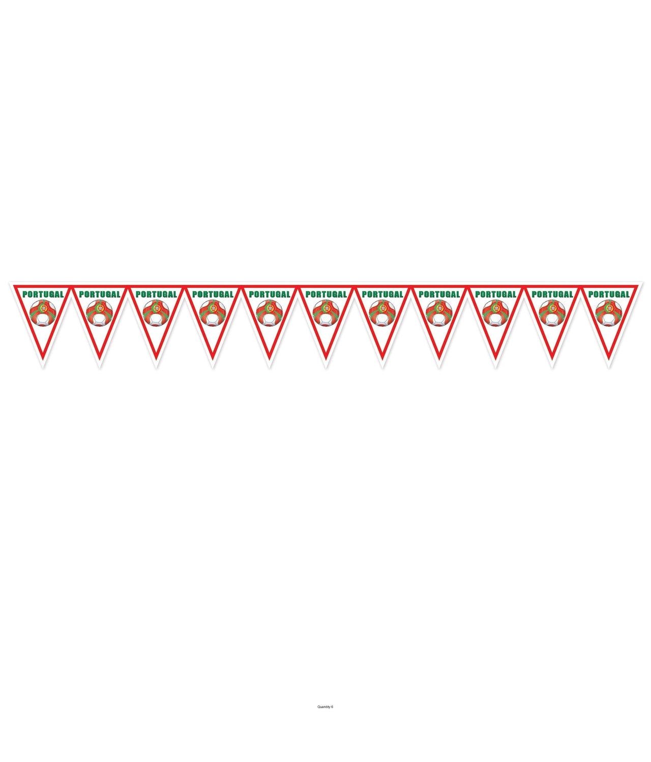 6 Pack Bulk Portugal Pennant Banner All-Weather Soccer & Sports Decor