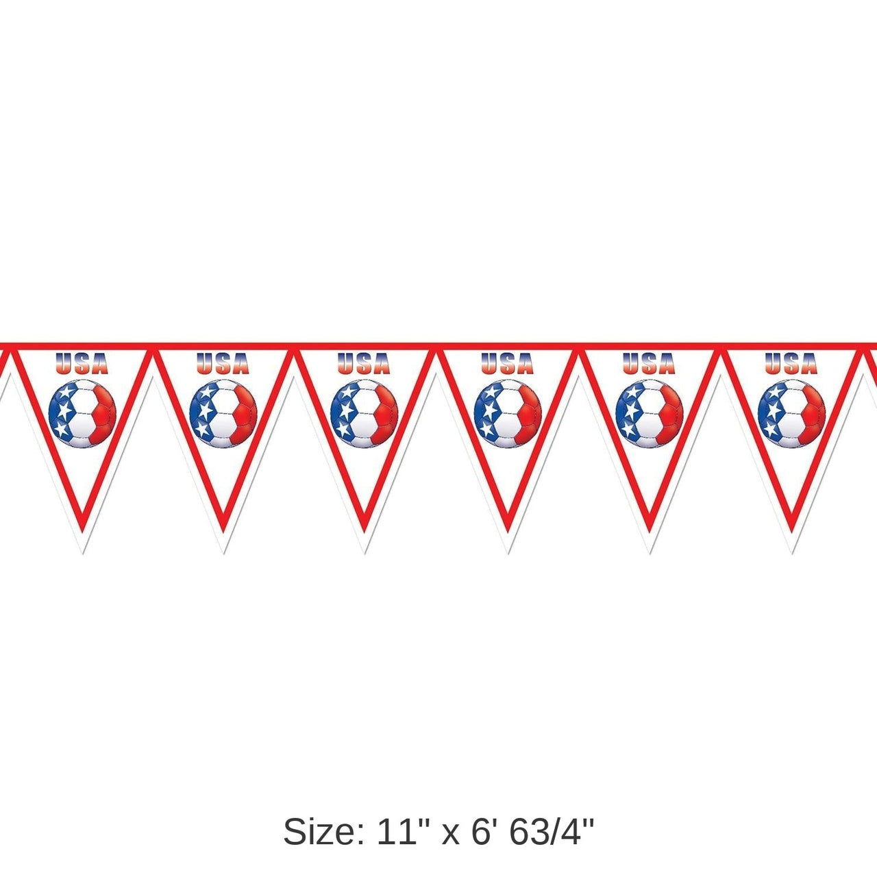 6 Pack Bulk Soccer Party Pennant Banner - United States