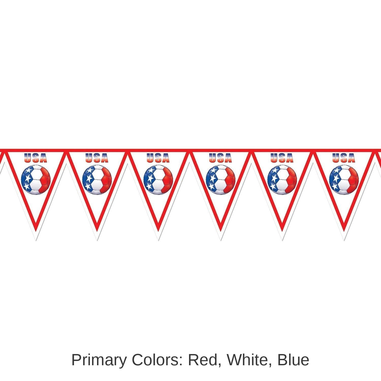 6 Pack Bulk Soccer Party Pennant Banner - United States