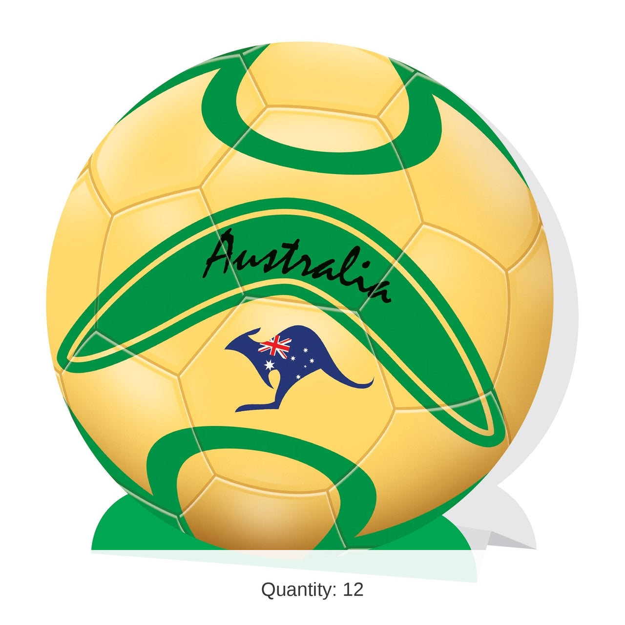12 Pack Bulk Soccer Australia 3D Centerpiece Sports Party Decor