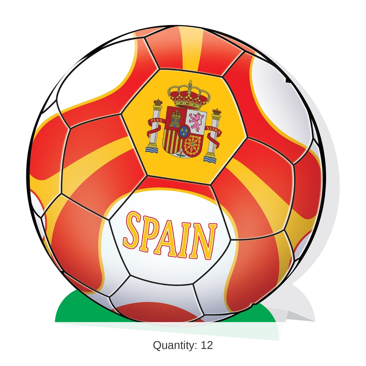 12 Pack Bulk Spain Soccer 3D Centerpiece 9.25 inch
