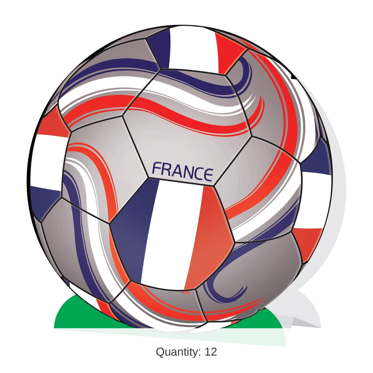 12 Pack Bulk France Soccer 3D Centerpiece 9.25 Inch Party Decoration