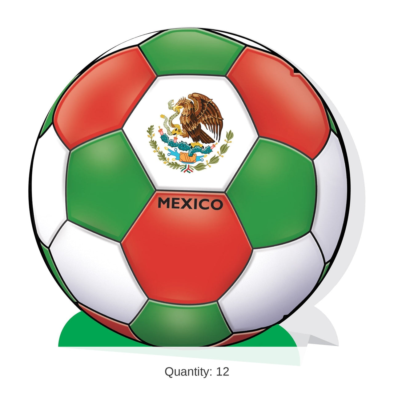 12 Pack Bulk Mexico Soccer 3D Centerpiece 9.25 inch Sports Decoration