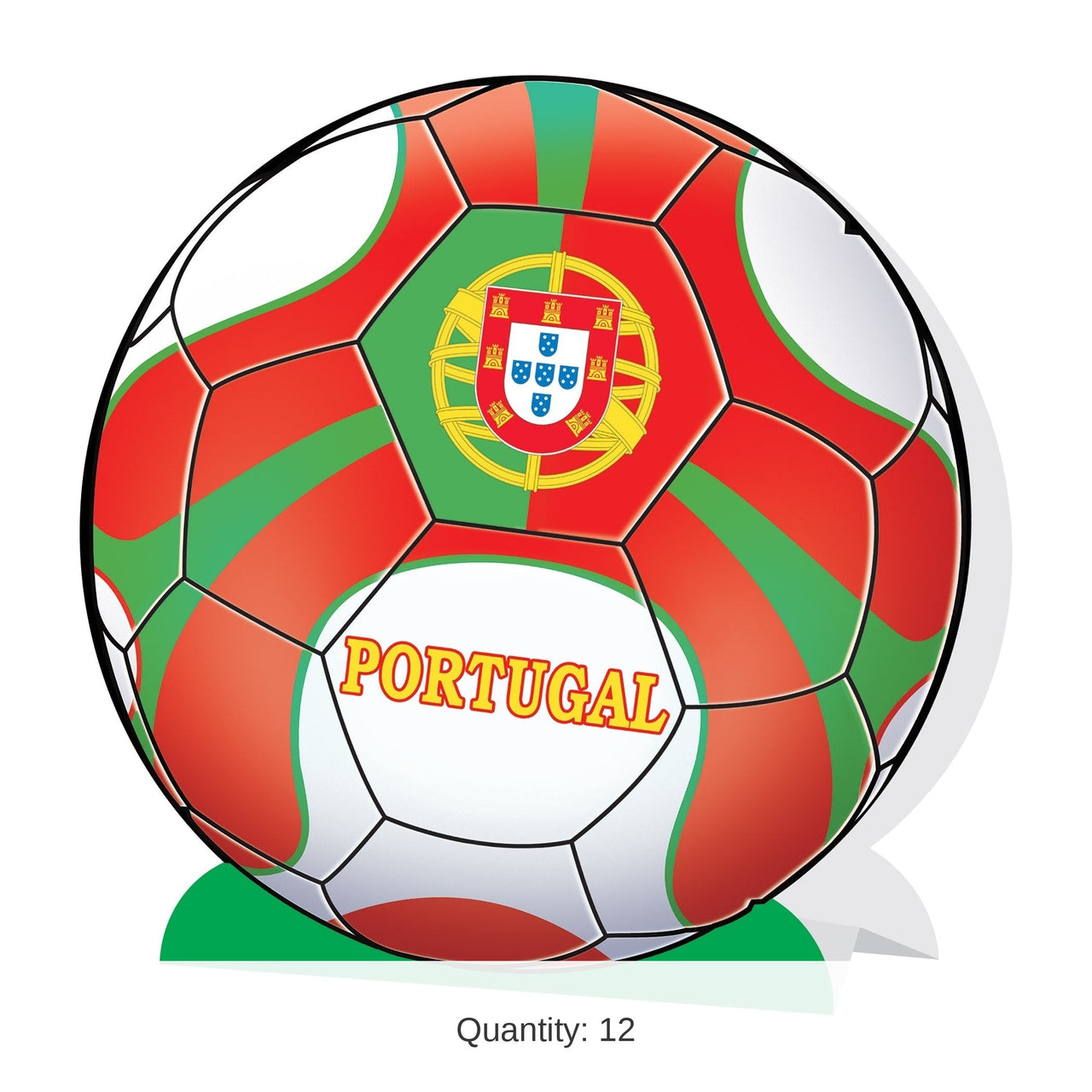 12 Pack Bulk Portugal Soccer Centerpiece 9.25 inch 3D Table Decoration