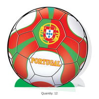 12 Pack Bulk Portugal Soccer Centerpiece 9.25 inch 3D Table Decoration