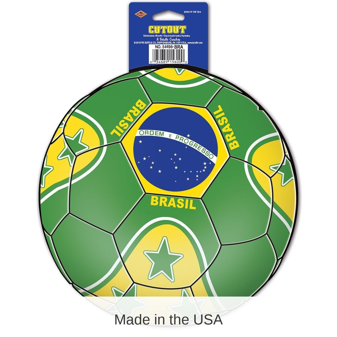12 Pack Bulk Soccer Party Cutout - Brasil