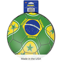 12 Pack Bulk Soccer Party Cutout - Brasil