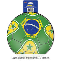 12 Pack Bulk Soccer Party Cutout - Brasil