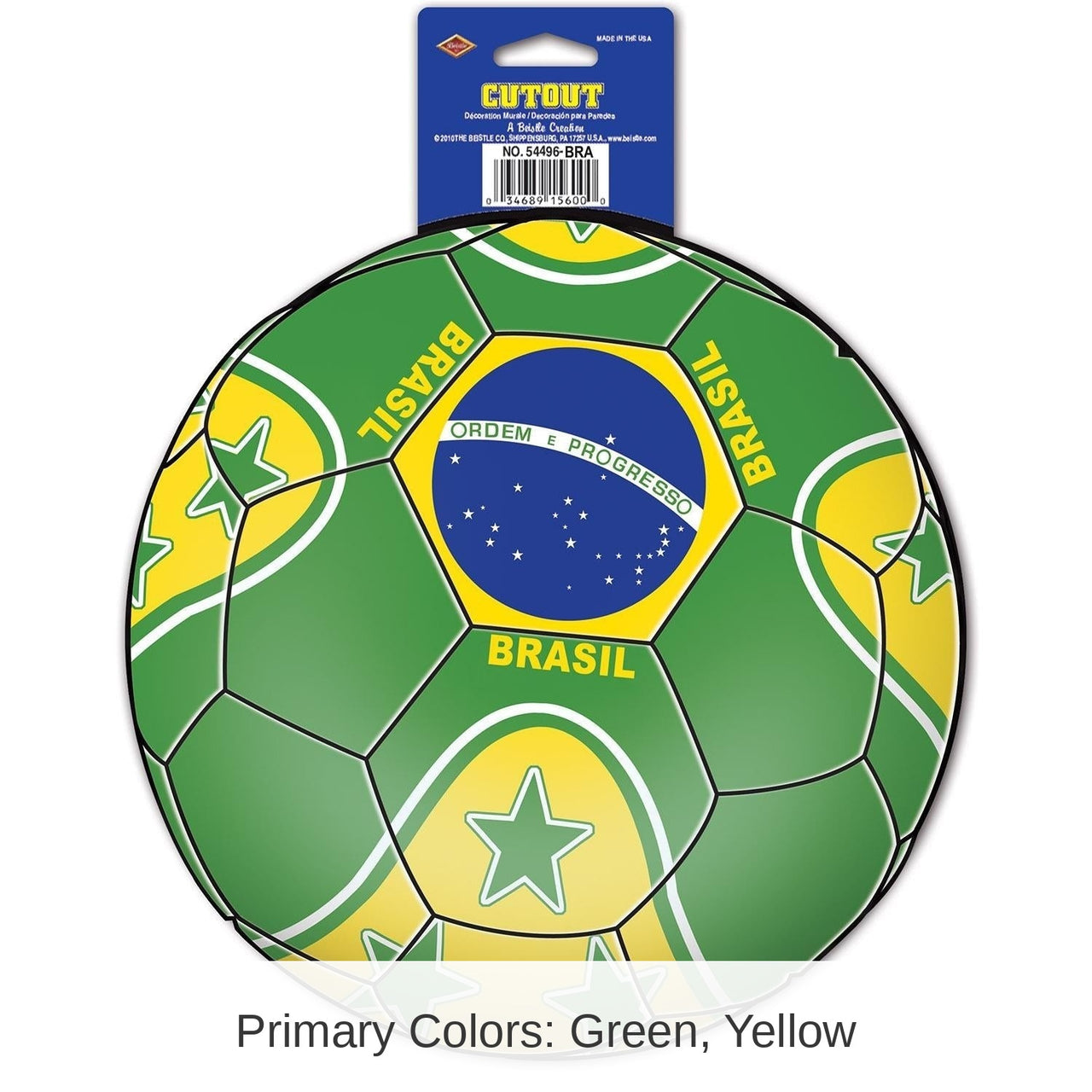 12 Pack Bulk Soccer Party Cutout - Brasil