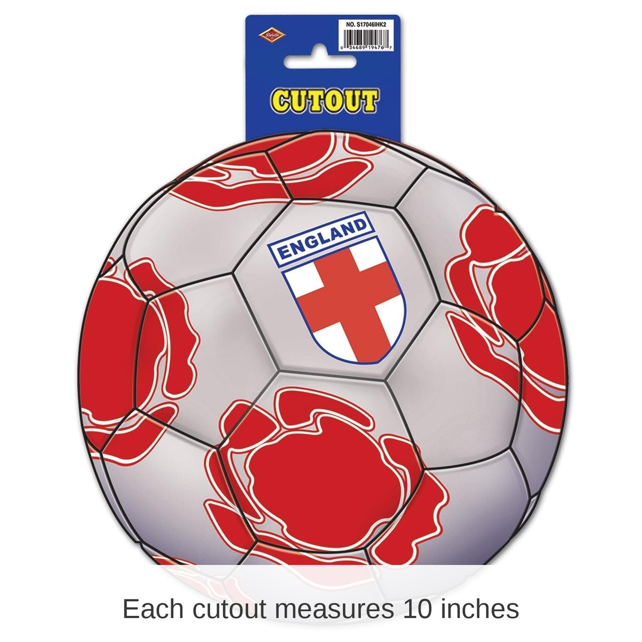 12 Pack Bulk Soccer Party Cutout - England