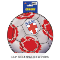 12 Pack Bulk Soccer Party Cutout - England