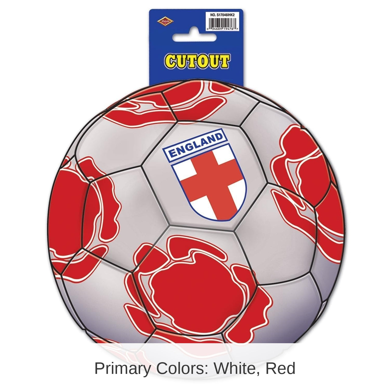 12 Pack Bulk Soccer Party Cutout - England