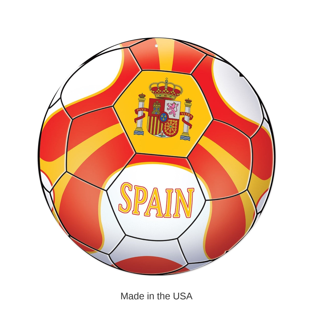12 Pack Bulk Spain Soccer Ball Cutout 10 inch Double-Sided Decoration