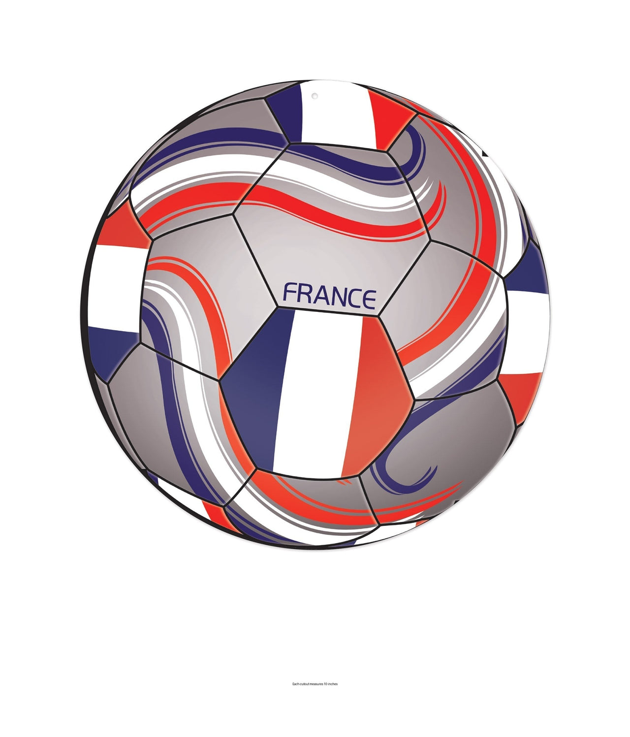 12 Pack Bulk France Soccer Cutout Printed 2 Sides (10 Inch)