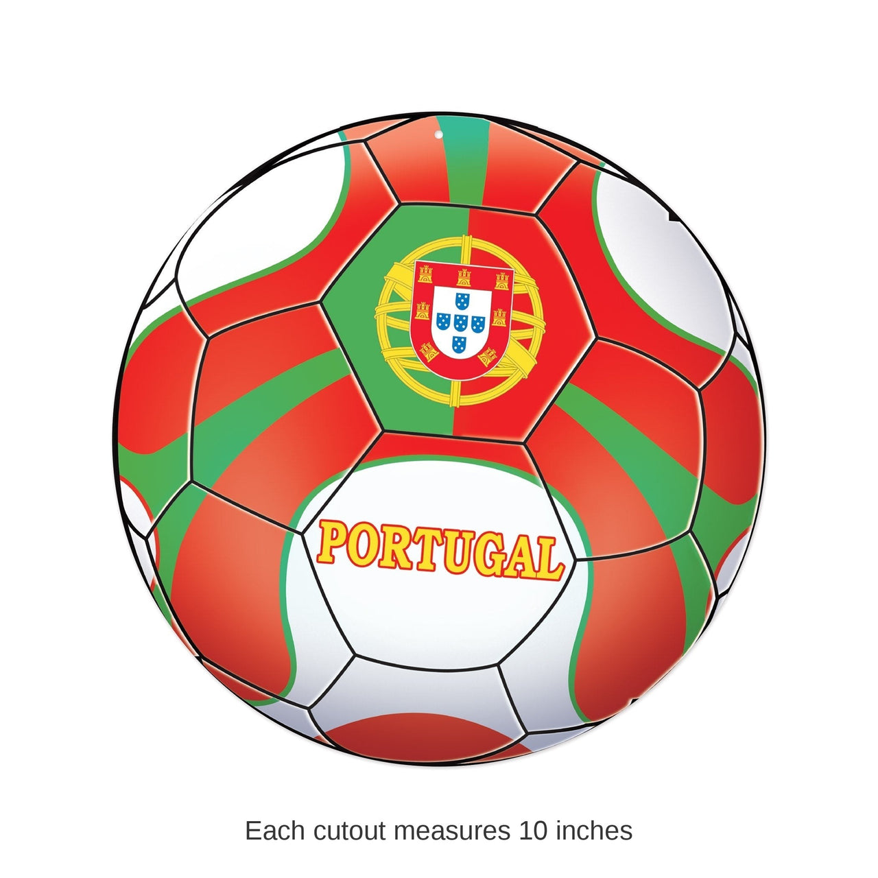 12 Pack Bulk Portugal Soccer Cutout Decor Double-Sided 10 inch