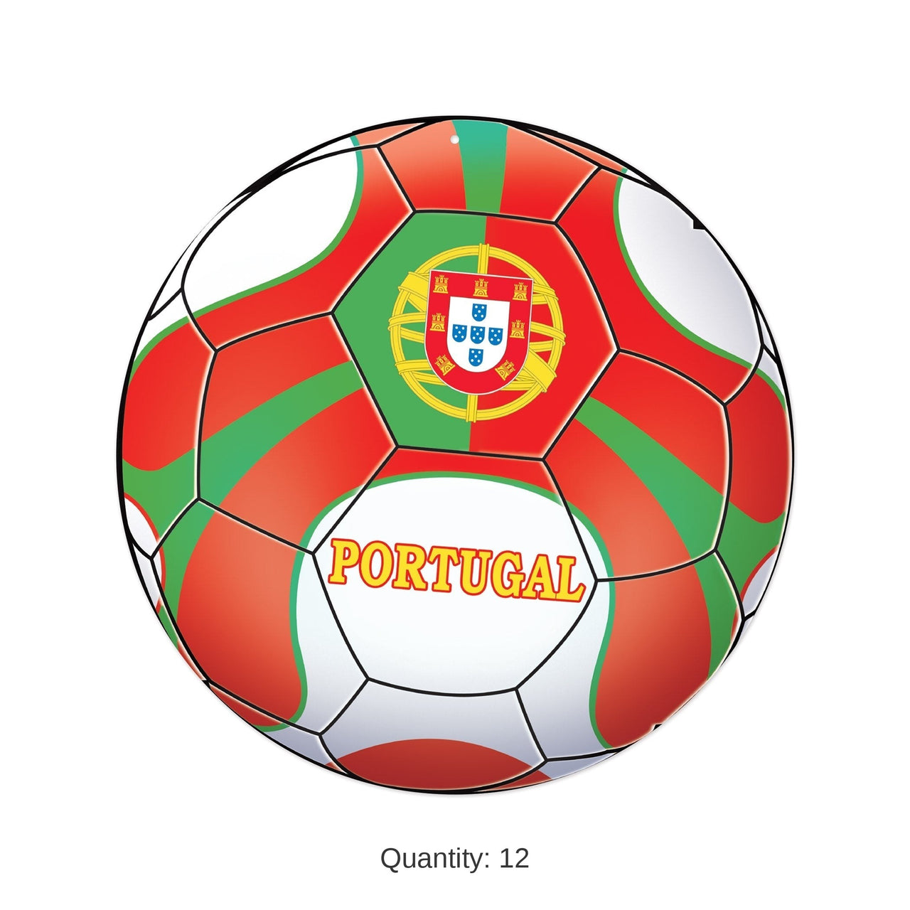 12 Pack Bulk Portugal Soccer Cutout Decor Double-Sided 10 inch