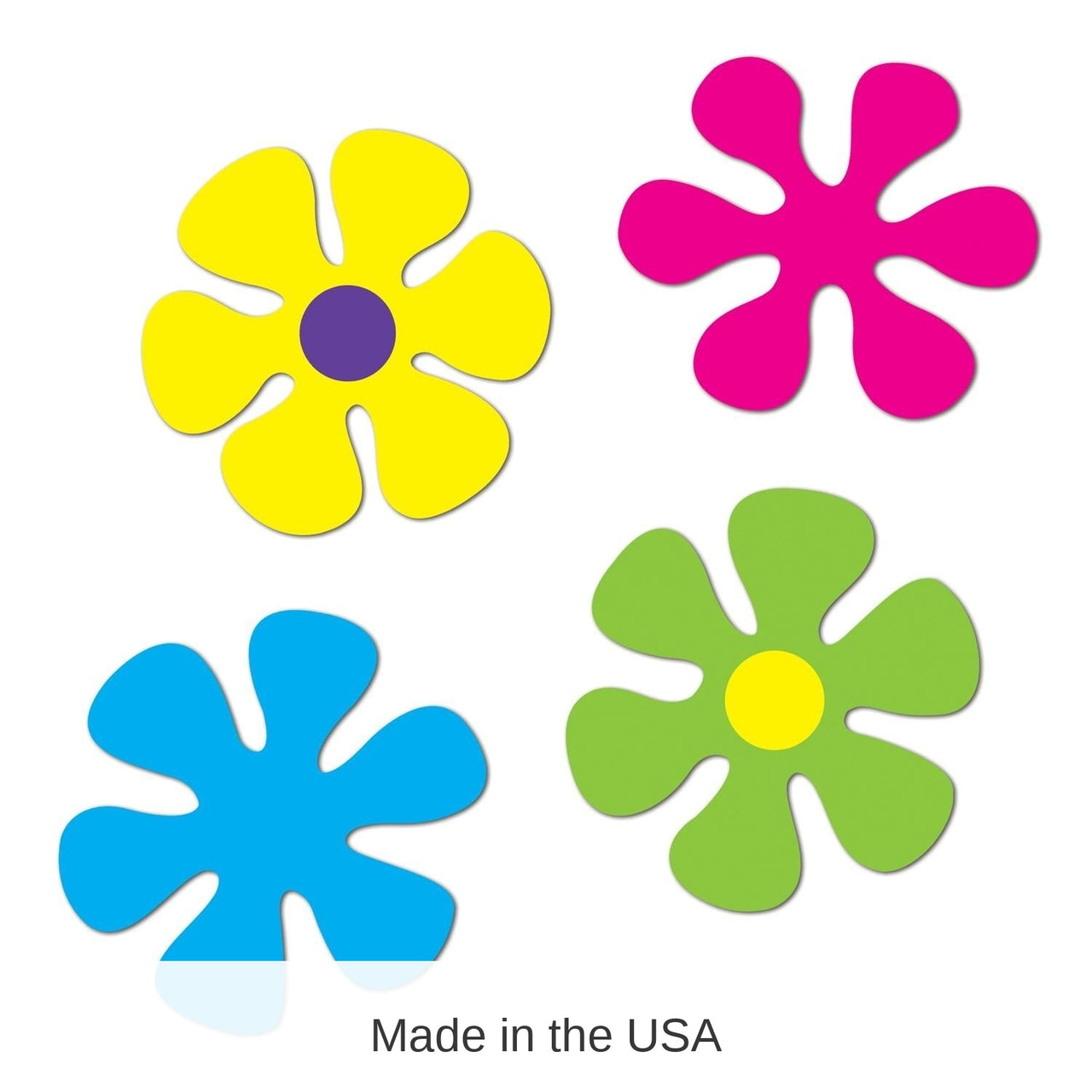 48 Pack Bulk Retro Flower Party Cutouts