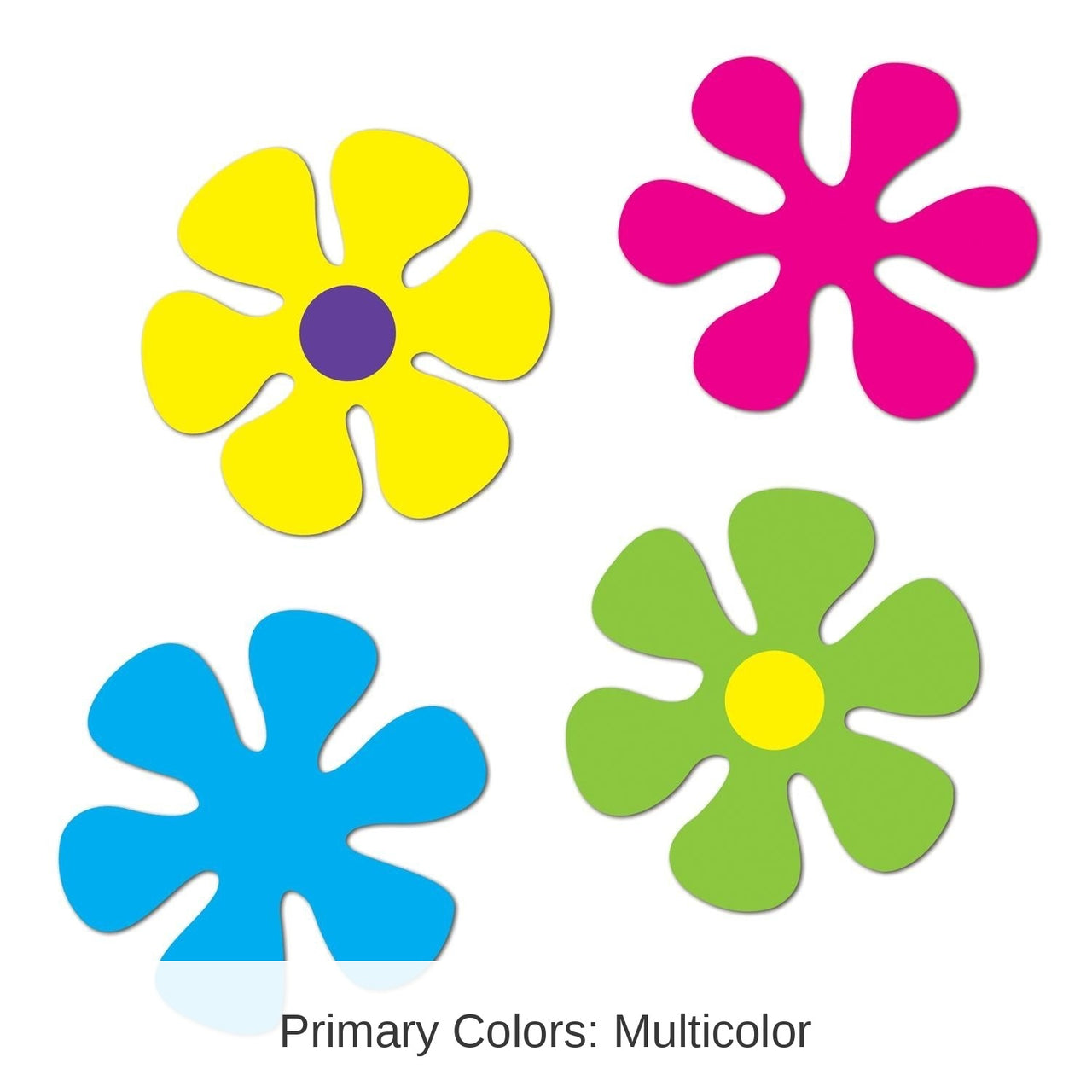 48 Pack Bulk Retro Flower Party Cutouts