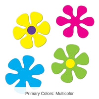 48 Pack Bulk Retro Flower Party Cutouts