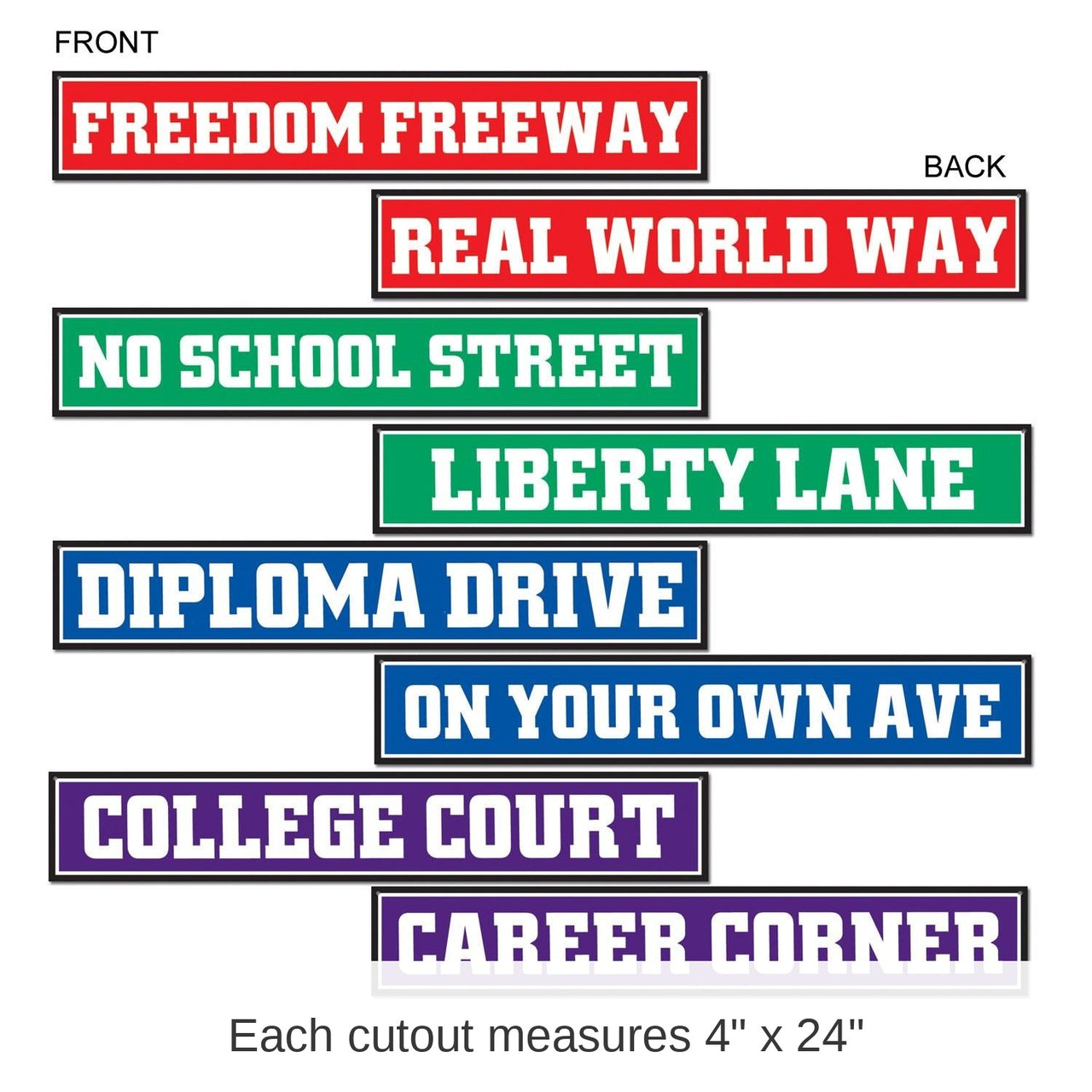 48 Pack Bulk Graduation Party Street Sign Cutouts