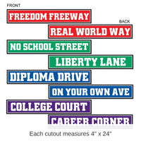 48 Pack Bulk Graduation Party Street Sign Cutouts